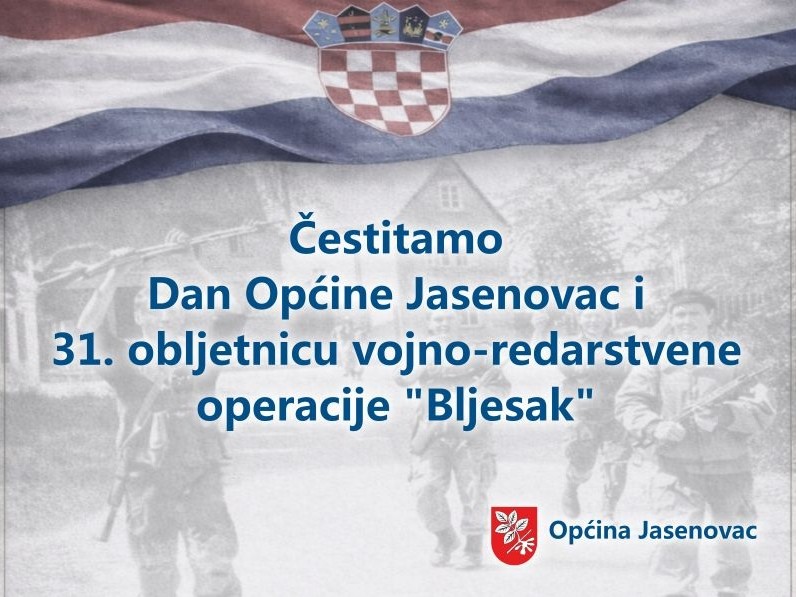 Čestitka povodom Dana Općine Jasenovac i 31. obljetnice VRO 